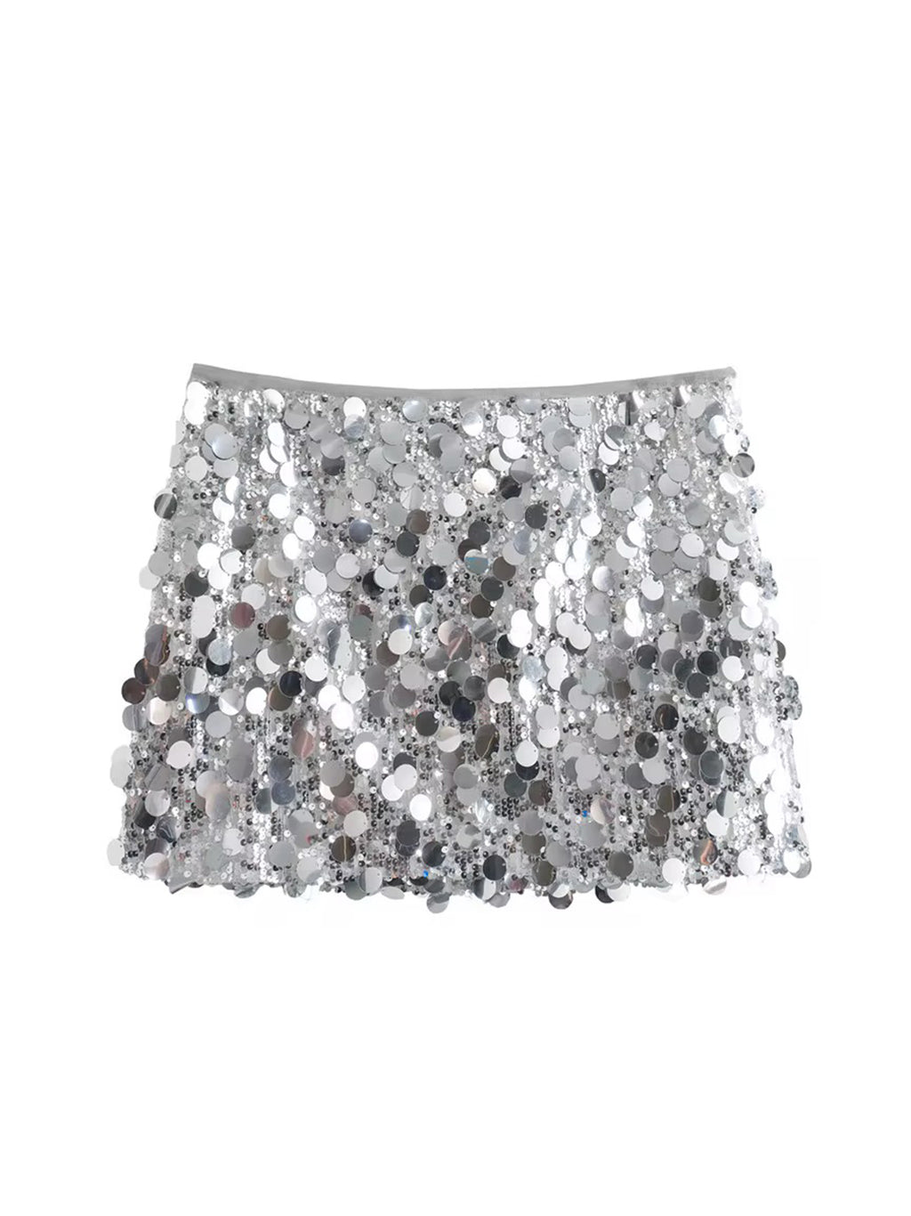 Silver CALLE sequin skirt