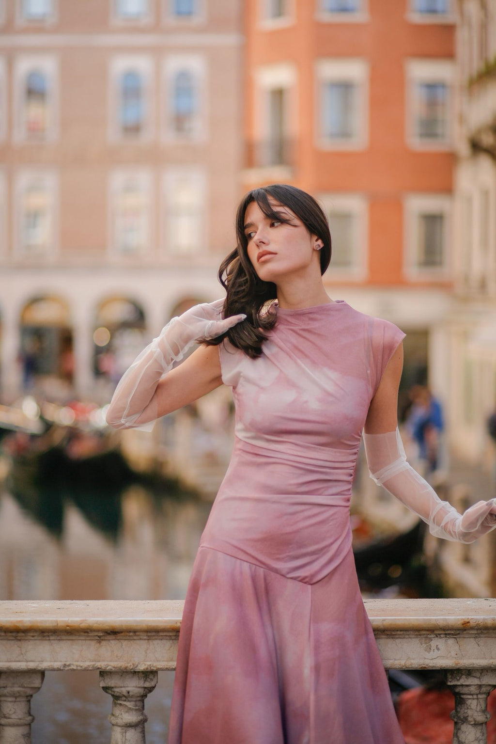 TINTOR ASYMMETRIC MIDI DRESS