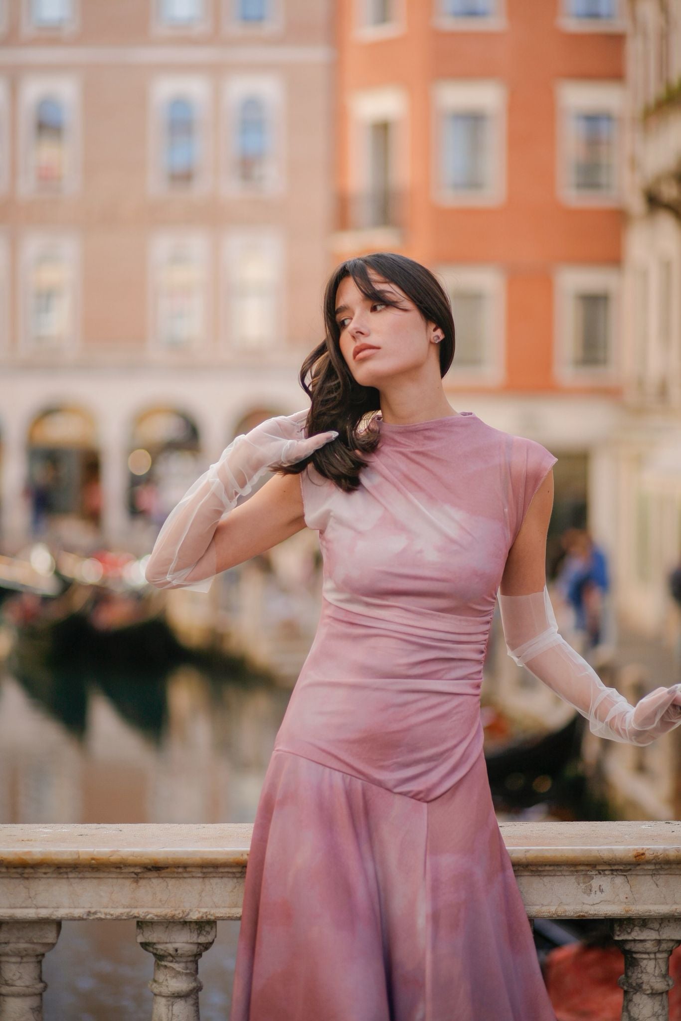 TINTOR ASYMMETRIC MIDI DRESS